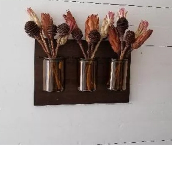 15" x 10" Medium Warm Wooden Plaque with Metal Mason Jars Brown - Picture 6 of 15